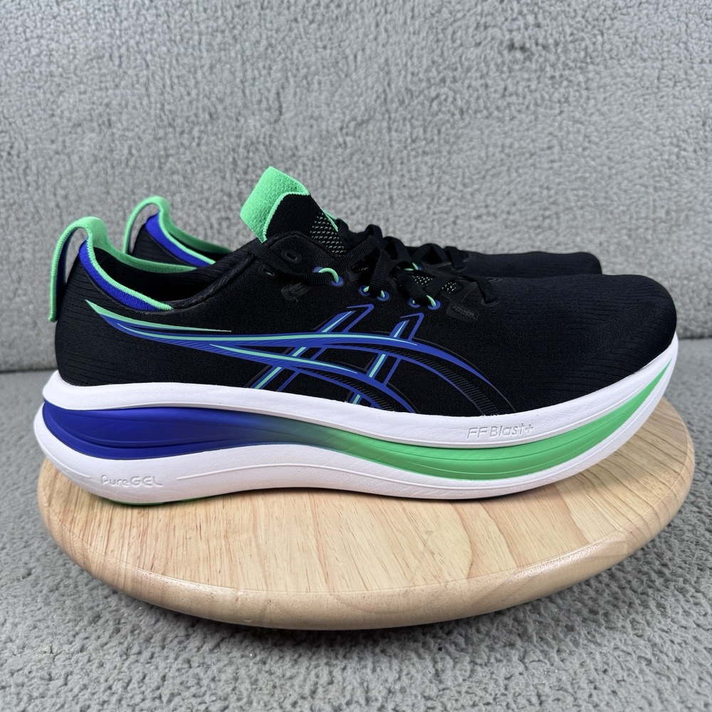 Asics Gel-Nimbus 28 Mens Size 13 Black Blue Green Running Shoes 1011C127